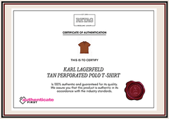 Karl Lagerfeld Tan Perforated Polo T-Shirt
