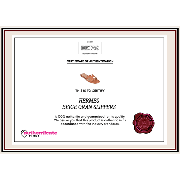 HERMES BEIGE ORAN SLIPPERS