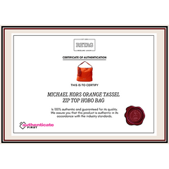 Michael Kors Orange Tassel Zip Top Hobo Bag