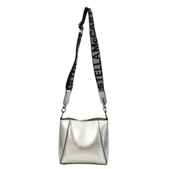 STELLA MCCARTNEY ECO METALLIC SILVER SLING BAG 