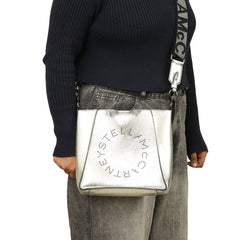 STELLA MCCARTNEY ECO METALLIC SILVER SLING BAG 