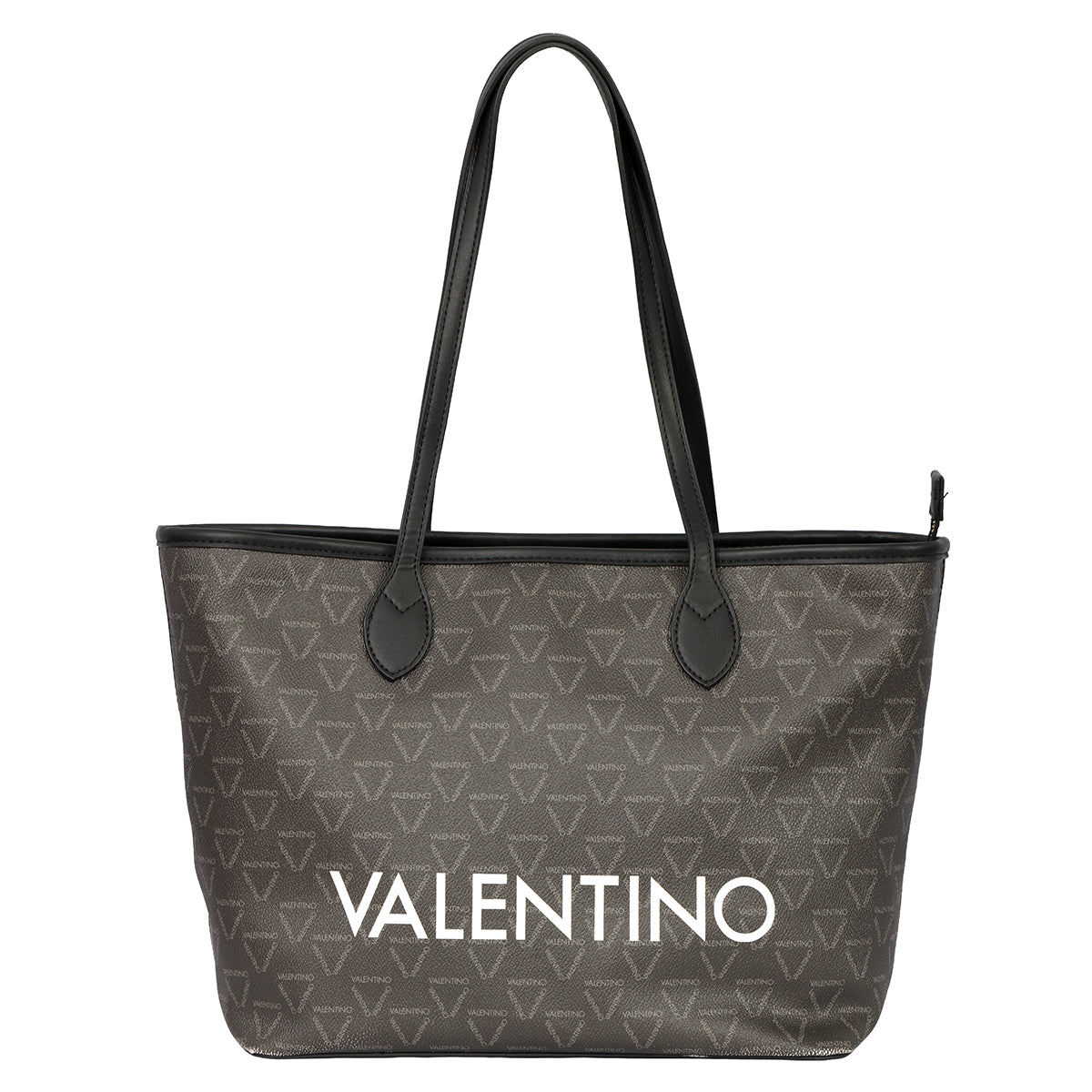 MARIO VALENTINO BLACK LIUTO LOGO TOTE BAG 