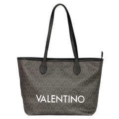 MARIO VALENTINO BLACK LIUTO LOGO TOTE BAG 