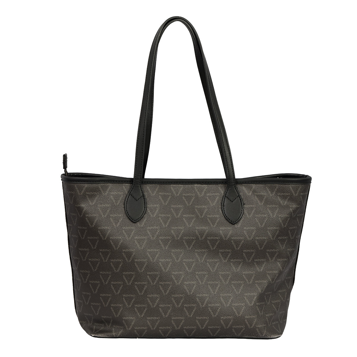 MARIO VALENTINO BLACK LIUTO LOGO TOTE BAG 