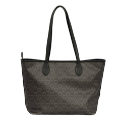 MARIO VALENTINO BLACK LIUTO LOGO TOTE BAG 