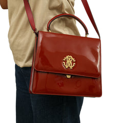 Roberto Cavalli Mirror Top Handle Crossbody Bag