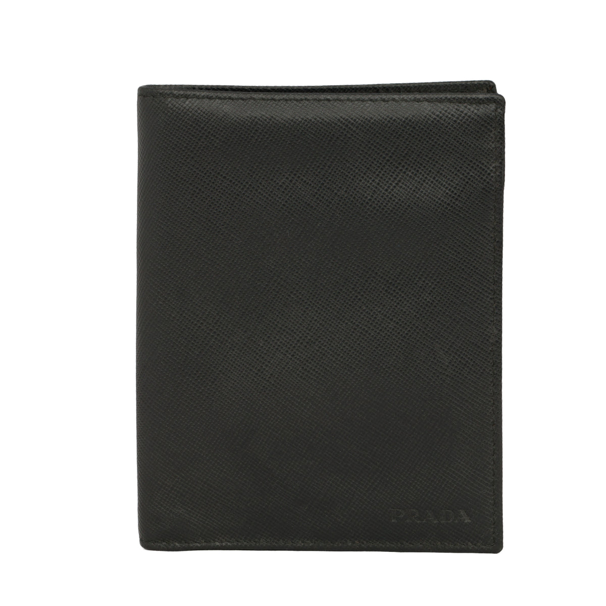 Prada Grained Vitello Leather Vertical Bifold Wallet