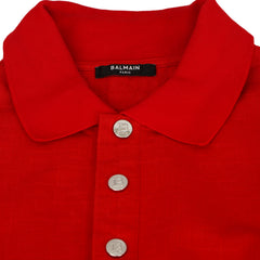 Balmain Size: S Pique Cotton Polo T-Shirt