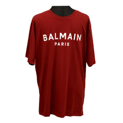 Balmain Size: M Flocked Logo T-Shirt