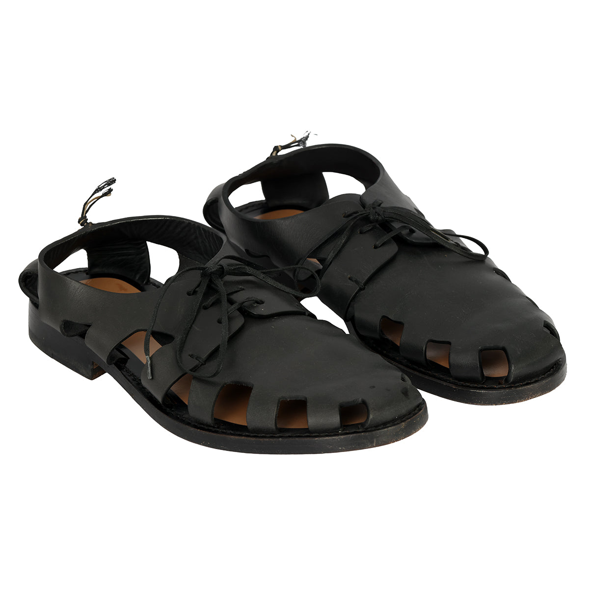 BOTTEGA VENETA EU – 39 BLACK LEATHER CUTOUT DERBYSHOES 