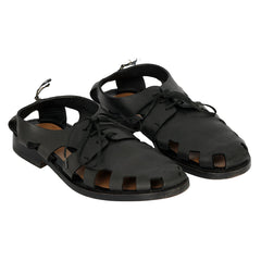 BOTTEGA VENETA EU – 39 BLACK LEATHER CUTOUT DERBYSHOES 