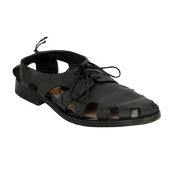 BOTTEGA VENETA EU – 39 BLACK LEATHER CUTOUT DERBYSHOES 