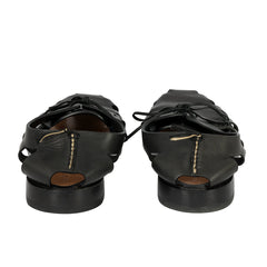 BOTTEGA VENETA EU – 39 BLACK LEATHER CUTOUT DERBYSHOES 