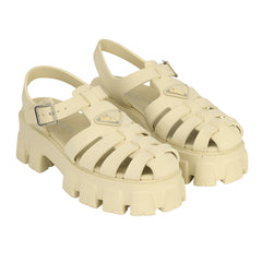 PRADA EU-40 MONOLITH RUBBER SANDALS 