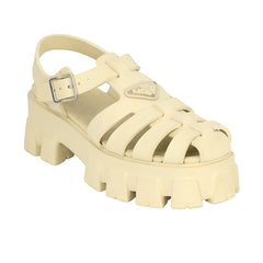 PRADA EU-40 MONOLITH RUBBER SANDALS 