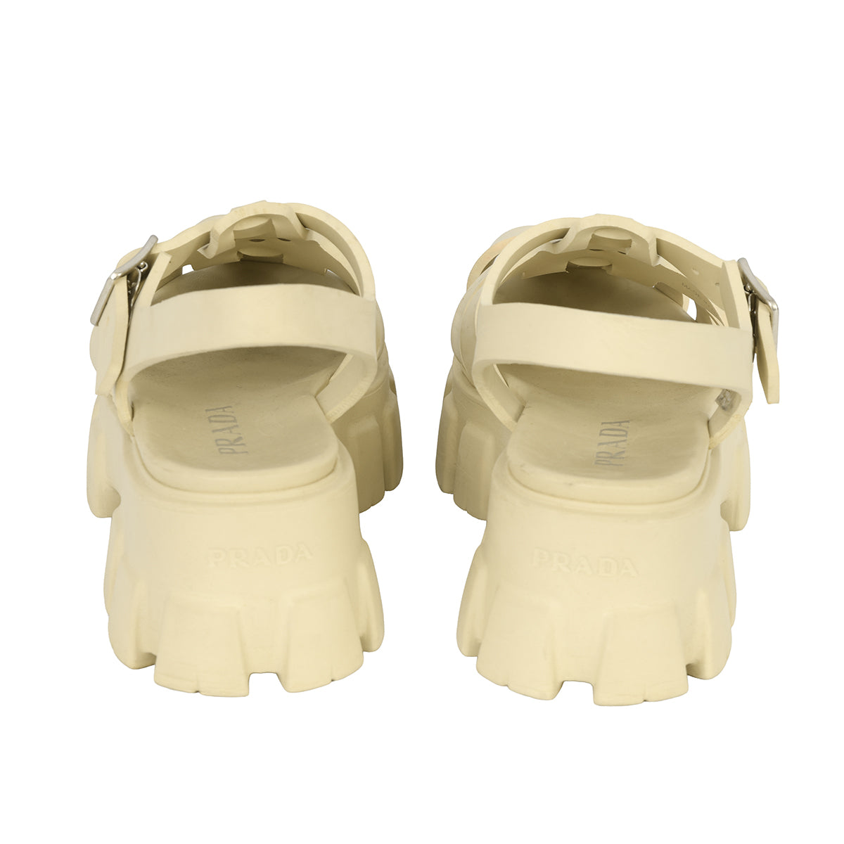PRADA EU-40 MONOLITH RUBBER SANDALS 