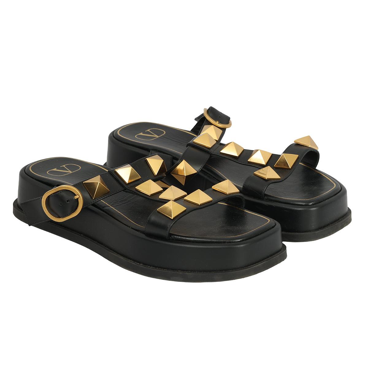 VALENTINO GARAVANI EU – 38 ROMAN STUD PLATFORM SLIDE 