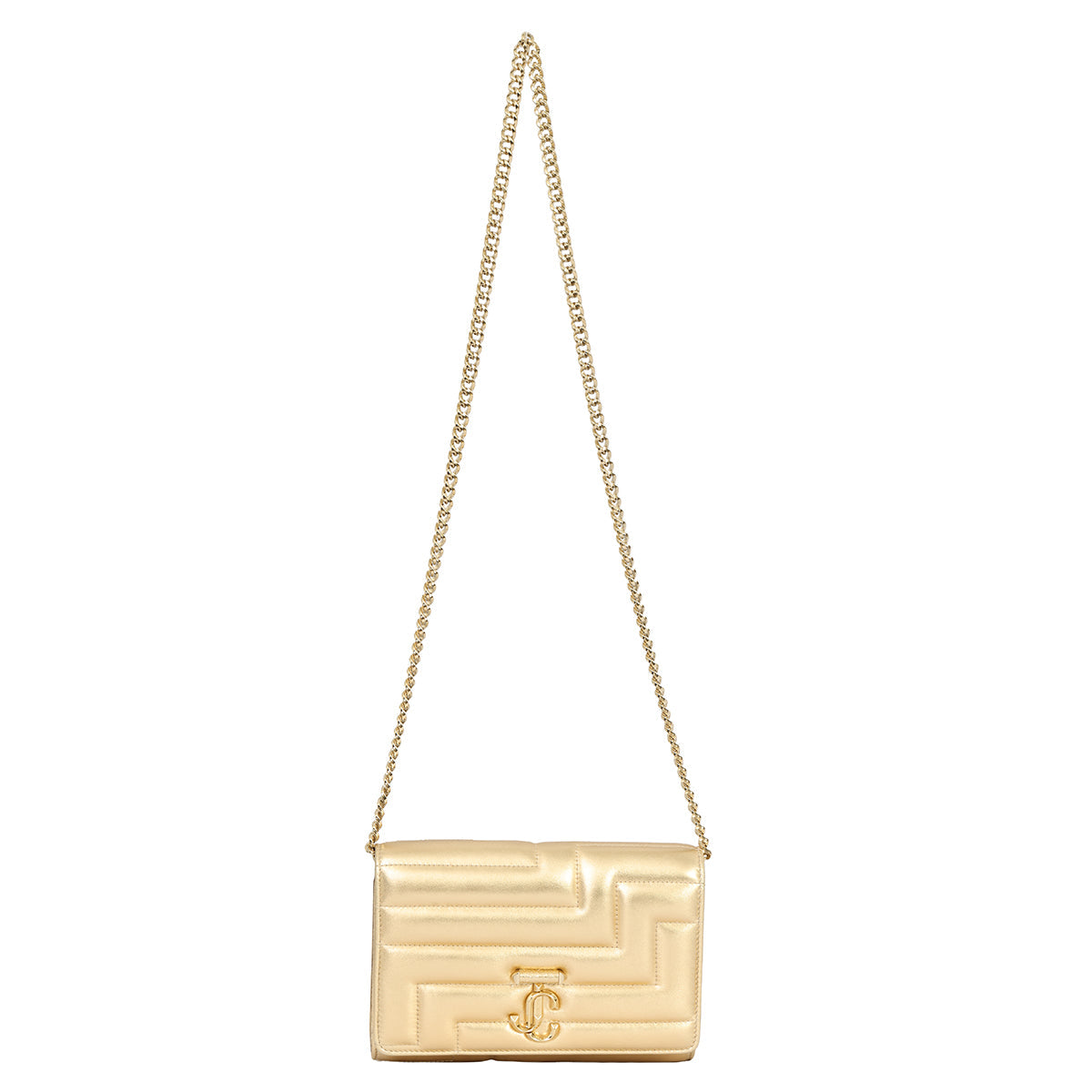 JIMMY CHOO VARENNE AVENUE GOLDEN CLUTCH 