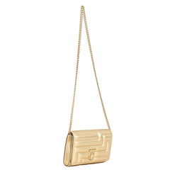JIMMY CHOO VARENNE AVENUE GOLDEN CLUTCH 