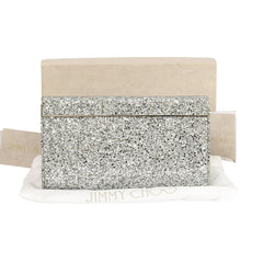 JIMMY CHOO EMMIE COARSE GLITTER CLUTCH BAG 