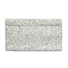 JIMMY CHOO EMMIE COARSE GLITTER CLUTCH BAG 