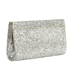 JIMMY CHOO EMMIE COARSE GLITTER CLUTCH BAG 