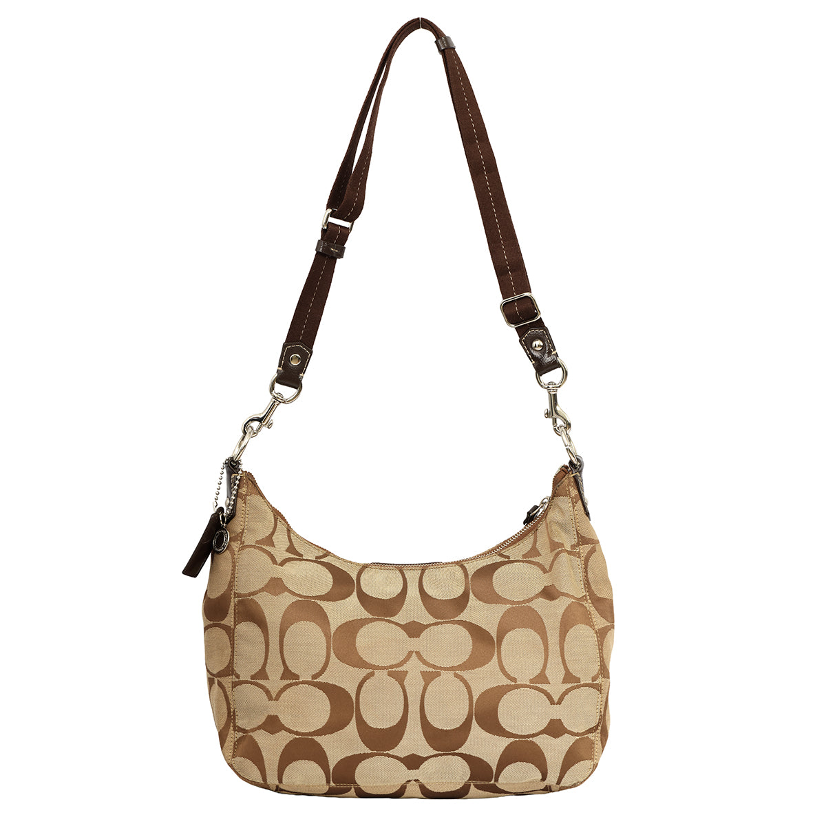 COACH SIGNATURE STRIPE CONVERTIBLE HOBO SHOULDER BAG 