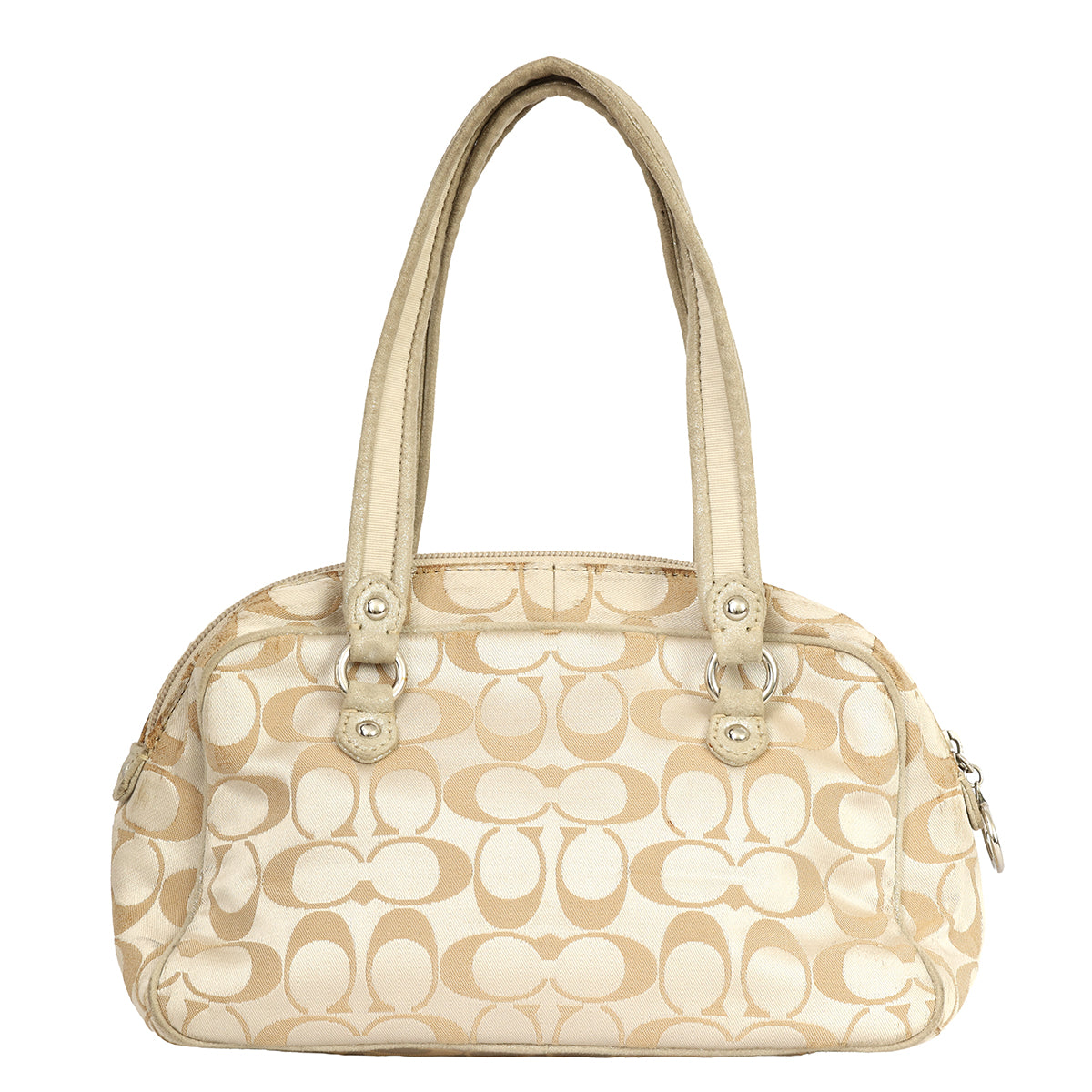 COACH POPPY SIGNATURE SATEEN PUSHLOCK SATCHEL 