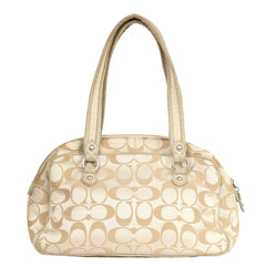 COACH POPPY SIGNATURE SATEEN PUSHLOCK SATCHEL 
