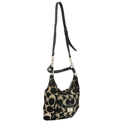COACH BLACK KRISTIN SIGNATURE HOBO BAG 