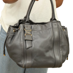 Salvatore Ferragamo Vara Ribbon Pleated Leather Bag