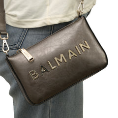 Balmain B-Army Grained Leather Multi-Pouch Crossbody