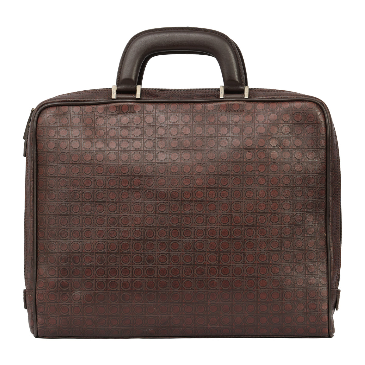 Salvatore Ferragamo Gancini Monogram Leather Briefcase