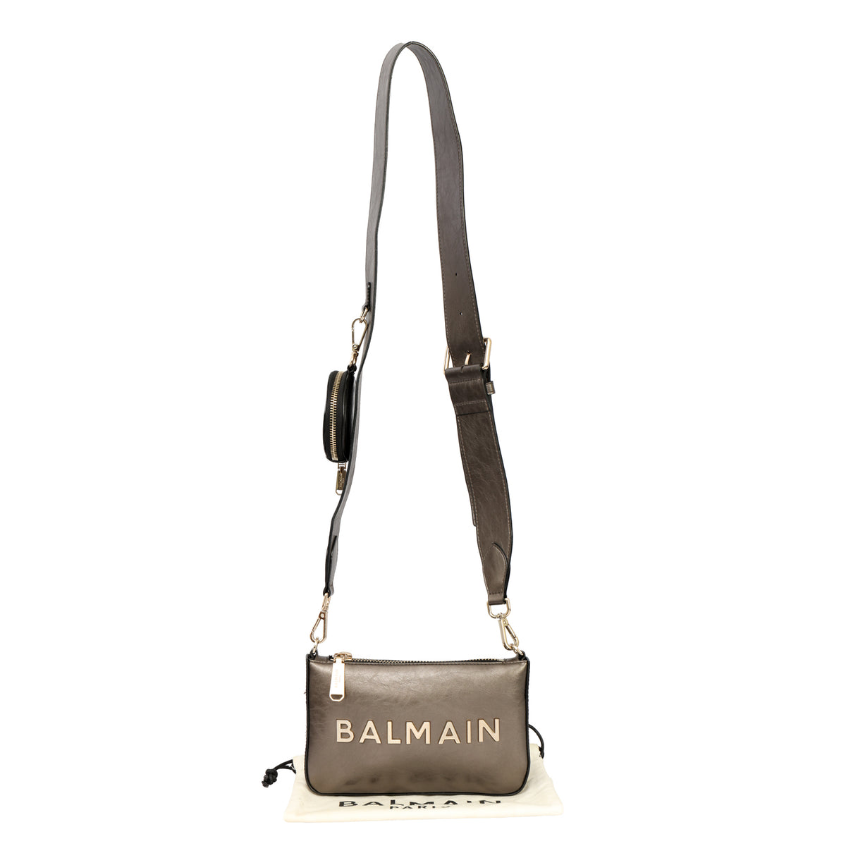 Balmain B-Army Grained Leather Multi-Pouch Crossbody