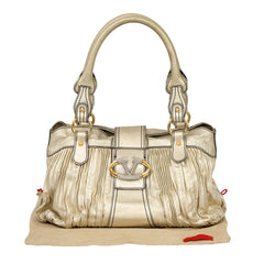 Valentino Garavani Metallic Gold Crystal Catch Satchel Bag