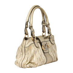 Valentino Garavani Metallic Gold Crystal Catch Satchel Bag