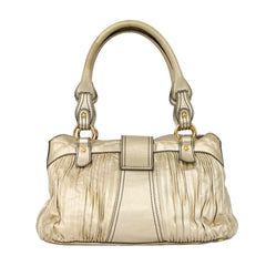 Valentino Garavani Metallic Gold Crystal Catch Satchel Bag