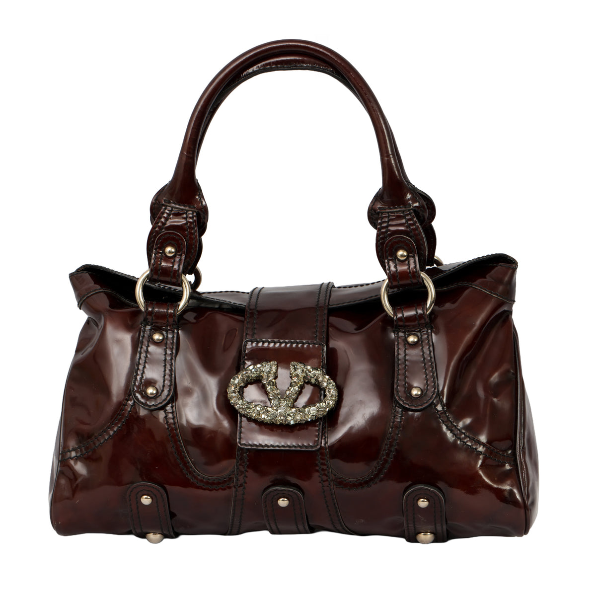 Valentino Garavani Crystal Catch Satchel Bag
