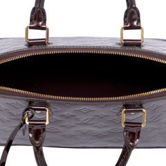 LOUIS VUITTON AMARANTE ALMA PM PATENT LEATHER HANDBAG