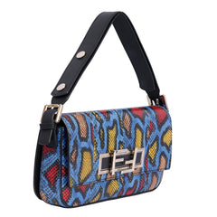 FENDI 3 BAGUETTE PYTHON LEATHER SHOULDER BAG
