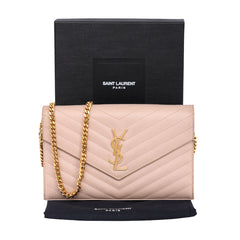 YVES SAINT LAURENT CASSANDRE MATELASSE ENVELOPE WALLET ON CHAIN BAG