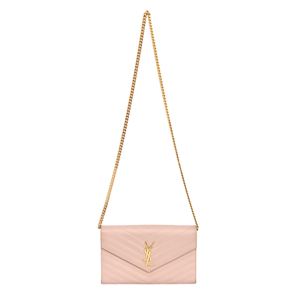 YVES SAINT LAURENT CASSANDRE MATELASSE ENVELOPE WALLET ON CHAIN BAG