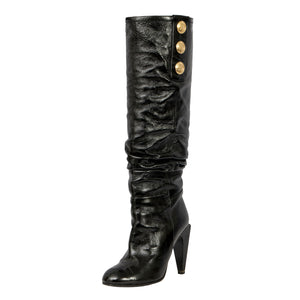 Gianni Versace Size: EU 38 Medusa Triple Button Slouch Boots