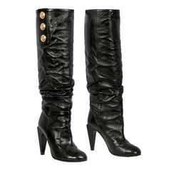Gianni Versace Size: EU 38 Medusa Triple Button Slouch Boots