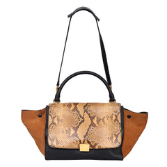 CELINE TRAPEZE MEDIUM PYTHON LEATHER HANDBAG