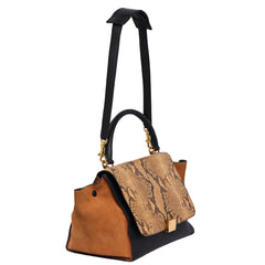 CELINE TRAPEZE MEDIUM PYTHON LEATHER HANDBAG