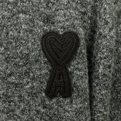 Ami Paris Size: L Grey Logo Cotton Sweater