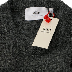 Ami Paris Size: L Grey Logo Cotton Sweater