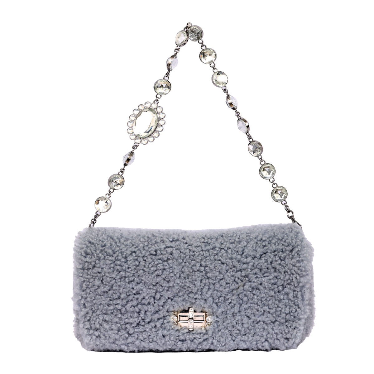 MIU MIU BIJOU STRAP CINDERELLA FUR SHOULDER BAG