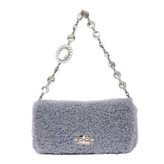 MIU MIU BIJOU STRAP CINDERELLA FUR SHOULDER BAG
